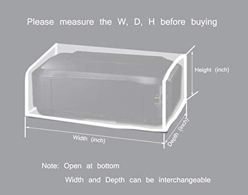 Anti-Static Printers Dust Covers Jacket Universal Copiers Case Protector Compatible for Canon PIXMA TR4520 MG7750 MG6100 MG2550S / HP Envy 5530/7640 Epson Workforce - Silver