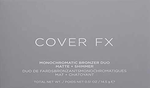 COVER FX Monochromatic Bronzer Duo - Sunkissed Bronze - Soft Matte and Luminous Shimmer Powder Bronzer Makeup - All Skin Types - 0.51 Oz