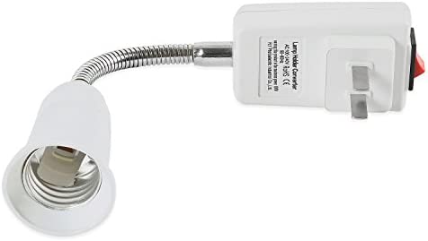 Electop E27 Socket Adapter with On/Off Switch to US Plug,Flexible Extension Lamp Bulb Holder Converter
