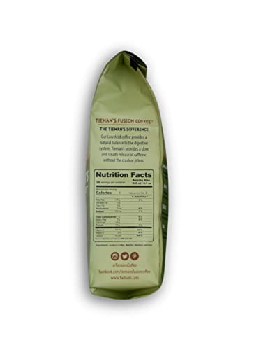 Tieman's Fusion Coffee, Low Acid Medium Roast, Ground, 10-Ounce Bag