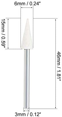 uxcell 6mm Wool Felt Mounted Points Conical Polishing Bits Burrs Buffing Wheels with 1/8" Shank 12 Pcs