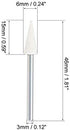 uxcell 6mm Wool Felt Mounted Points Conical Polishing Bits Burrs Buffing Wheels with 1/8" Shank 12 Pcs