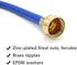 Rubber Washing Machine Y Mixer Hose Connector, Hot and Cold Color Coded, 3/4" Fittings, 1 ft (12") Length