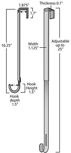 Haute Decor Adjustable Length Wreath Hook and Hanger - 2PACK- Oil Rubbed Bronze - Holds up to 20 lbs.