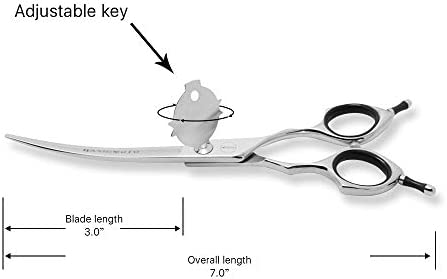 HASHIMOTO Curved Scissors For Dog Grooming,6.5 inches,Design For Professional Groomer.