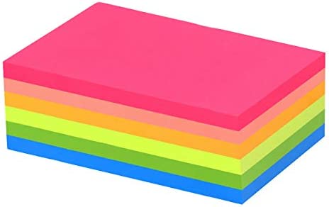 Sticky Notes 4x6 in Bright Stickies Colorful Super Sticking Power Memo Pads Strong Adhesive 6 Pads/Pack 48 Sheets/pad…