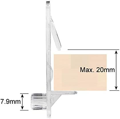 20 Pieces Plastic Locking Shelf Pins Cabinet Shelf Clips Locking Shelf Support Pegs Locking Shelf Pegs Fits 7.9mm Diameter Hole and 3/4 Inch Thick Shelf for Kitchen Cabinet Furniture Book Shelves