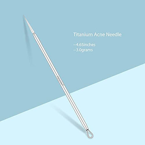 ZIZZON Titanium Lancet Needle Acne Blackhead Remover Pimple Extractor Popper Tool