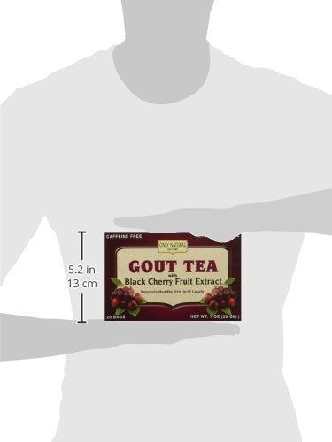 Only Natural Gout Tea Black Cherry Fruit Extract Bags, 20 Count (One Color, Pack of 2)