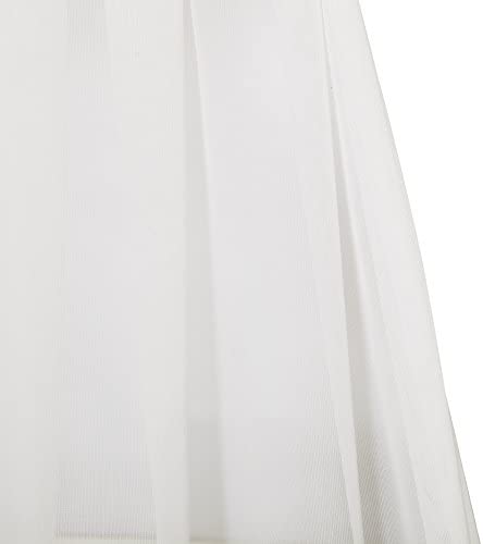Aquazolax Transparent Sheer French Door Curtain Panel for Window Elegant Solid Voile Rod Pocket Curtain Panel for Glass Door - Set of 2, 54W x 40L, White