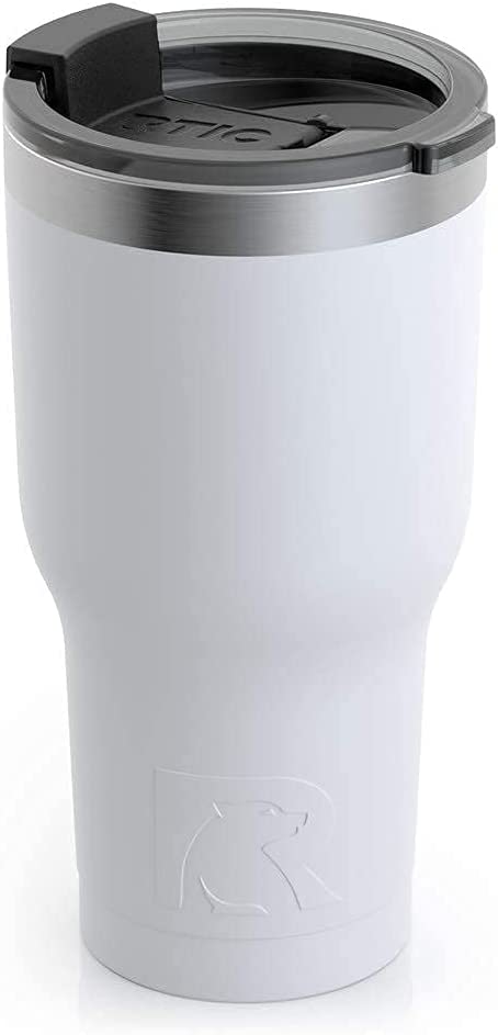 RTIC Tumbler with Splash Proof Lid, 20 oz, White, Insulated Travel Stainless Steel Coffee Mug, Sweat Proof, Keeps Hot & Cold Longer