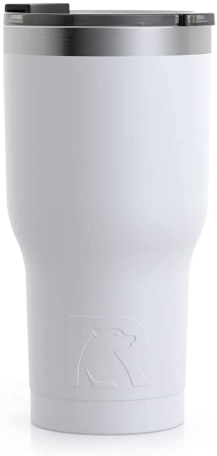 RTIC Tumbler with Splash Proof Lid, 20 oz, White, Insulated Travel Stainless Steel Coffee Mug, Sweat Proof, Keeps Hot & Cold Longer