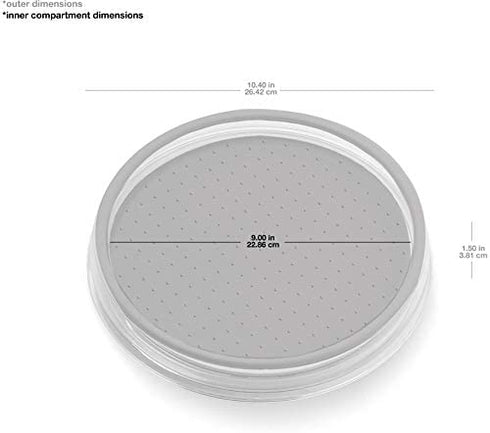 madesmart Clear 10" Turntable - Light Grey | CLEAR CLASSIC COLLECTION | Kitchen Organizer | Easy to Spin | Non-slip Lining and Rubber Feet | Easy to Clean | BPA-Free