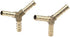 Quluxe 1/4 Inch Brass Hose Barb, 3-Way Y-Shaped Hose Fitting Intersection/Split Brass Water/Fuel/Air (Pack of 10)