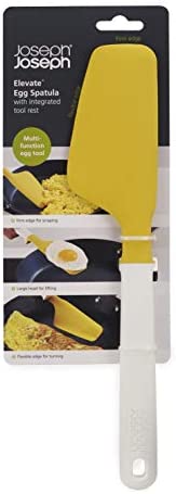 Joseph Joseph Elevate Egg Spatula with Integrated Tool Rest, One-size, White/Yellow