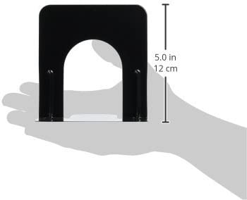 Universal Economy Bookends, Standard, 4 3/4 x 5 1/4 x 5, Heavy Gauge Steel, Black, 1 Pair (UNV54051)