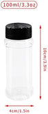 Set of 12Pcs Empty Plastic Spice Jars, 3.3 Fluid Ounces/100ml Spice Containers for Storing BBQ Seasoning Salt Pepper,Glitter Shakers Bottles (Black)