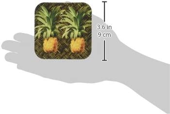 3dRose CST_220881_1 A Pair of Juicy Tropical Pineapples Botanical Illustration Soft Coasters (Set of 4)