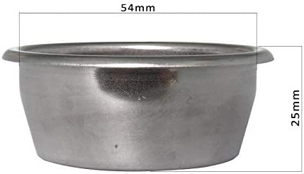 54mm Coffee Stainless Filter Basket, Two Cup-Single Wall, Non-pressure Filter Accessories Compatible with Breville 54mm Portafilter, Fit Breville Barista Express/Pro/Touch, Infuser, Duo-Temp Pro