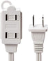 Amazon Basics 3-Foot 2-Prong Indoor Extension Cord Power Strip - Standard Plug - 13 Amps, 1625 Watts, 125 VAC - 2-Pack, White