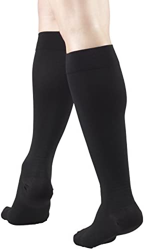 Truform 30-40 mmHg Compression Stockings for Men and Women, Knee High Length, Closed Toe, Black, X-Large
