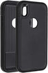 Ballaber Case for iPhone XR Defender Durable 2 in 1 Shockproof Rugged Heavy Duty Full Body Protective Hard Bumper Soft Silicone Cover Support Wireless Charging 6.1 inch (Black)