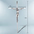 ACHIBANG Crucifix Wall Cross, Catholic Metal Crosses Wall Decor - 10 Inch - Shiny Silver