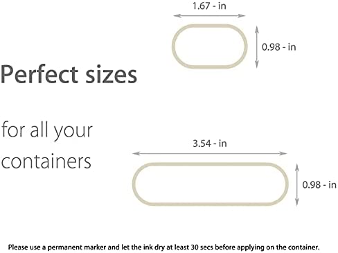 Removable Write-On Food Labels, Waterproof Kitchen Labels for OXO POP Food Storage Containers and Home Organization, Pack of 64