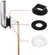 Metal Toilet Handle Replacement Kit Universal Front Mount Tank Flush Lever, 2 Stainless Steel Flapper Chains, Nut Lock(Polished Chrome, 2 Packs)