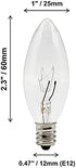 Creative Hobbies® Replacement Light Bulbs for Electric Candle Lamps, Window Candles, & Chandeliers - 7 Watt Candelabra (E12), Clear, Steady Burning, 120v 7w Bulb - Pack of 12