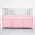 TILLYOU Pink Pleated Crib Bed Skirt for Baby Boys Girls, 100% Natural Soft Dust Ruffle, Standard Nursery Bedding Toddler Bedskirt Solid, 14" Drop