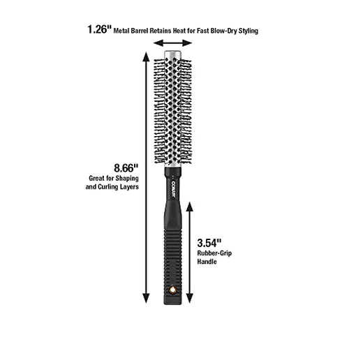 Conair Style & Volumize Metal Round Brush for Blow-Drying, Hairbrush for Short Hair Length, Color May Vary, 1 Count
