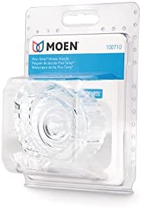 Moen 100710 Posi-Temp One-Handle Tub and Shower Replacement Knob Handle Kit, White and Chrome Knob Insert