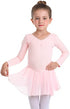 MdnMd Toddler Girls Ballet Leotards with Skirt Classic Short Sleeve Dance Gymnastic Ballerina Outfit Dress