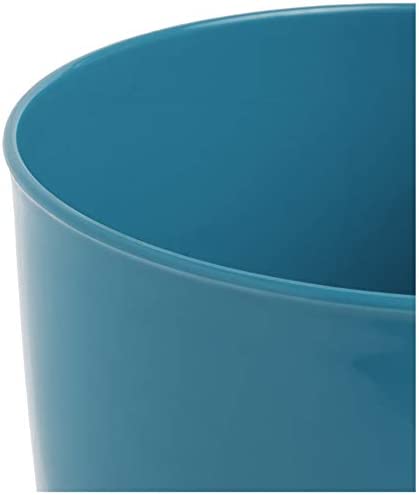 iDesign Round Plastic Waste Basket, The Franklin Collection – 7.7" x 7.7" x 9.1", Teal Blue