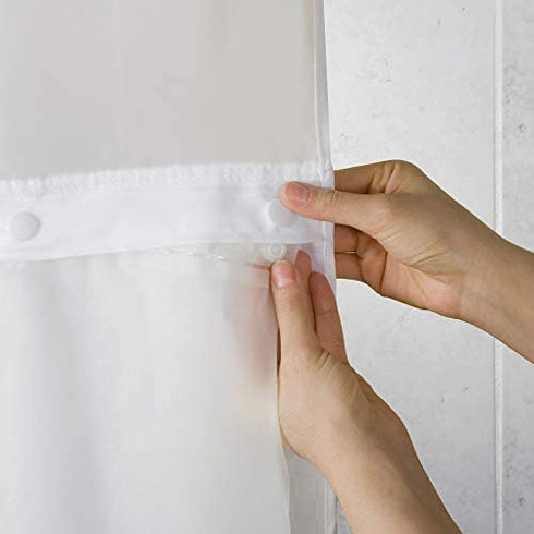 Hookless RBH14BS01 It’s A Snap! PEVA Snap-In Shower Curtain Liner, 70x69 In., Frost