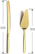 Berglander Gold Cake Pie Pastry Servers, Gold Cake Serving Set,Cake Knife and Server Set Perfect For Wedding, Birthday, Parties and Events