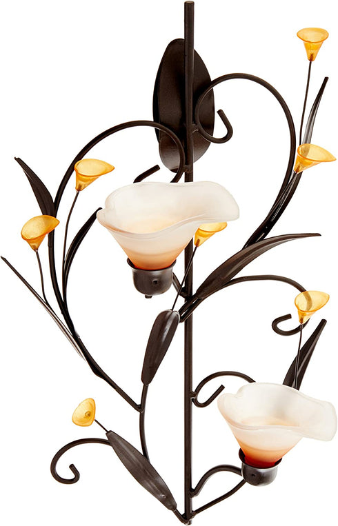 KOEHLER 10015809 Amber Lilies Candle Wall Sconce
