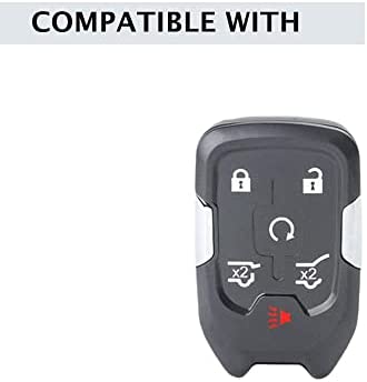 SEGADEN Silicone Cover Protector Case Holder Skin Jacket Compatible with Chevrolet GMC 6 Button Remote Key Fob CV4617 Deep Purple