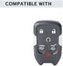 SEGADEN Silicone Cover Protector Case Holder Skin Jacket Compatible with Chevrolet GMC 6 Button Remote Key Fob CV4617 Deep Purple