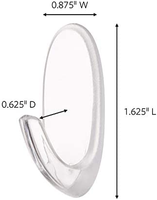 Command Medium Wall Hooks, Damage Free Hanging Wall Hooks with Adhesive Strips, No Tools Wall Hooks for Hanging Decorations in Living Spaces, 5 Clear Wall Hooks and 6 Command Strips