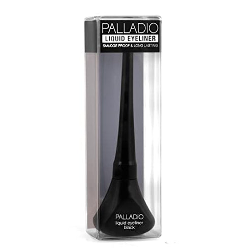 Palladio Liquid Eyeliner, Highly Pigmented and Waterproof Eyeliner, For Intense Eye Definition, Smear-proof Eyeliner Liquid, Includes Easy Grip Wand and Felt Tip Eyeliner Applicator, Black