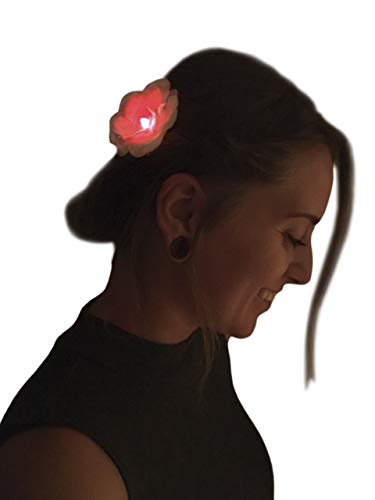 LED Light up Accessories for Hair - Glowing Rose, Light up Flower, Glow in the Dark, LED Hair, Flashing LED Light-up Toys, Glow Barrettes, Bar Dancing Clip, Light up Hair Accessories LED Party Favor