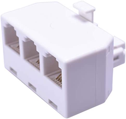 AmerTac - Zenith TS1001SPJ3W 4 Conductor Triplex Jack, White Landline Telephone Accessory