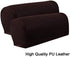 LERTREE 1 Pair PU Leather Sofa Armrest Covers Armchair Arm Covers Stretchy Furniture Protectors for Couch Chair Arm (Coffee)