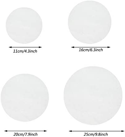 MOTZU 80 Pack 4 1/3 inches Air Fryer Lining, Bamboo Steamer Liner, Pre-Cut Non-Stick Parchment Paper Sheets for Separating Frozen Patty, Steaming Basket, Baking, Cooking Fried Food, Tortilla Press