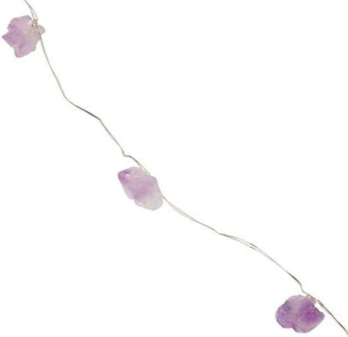 FLCSIed 10ft 40LED Decorative Amethyst LED String Lights Battery Operated with Remote 10 ft 40 LEDs Natural Crystal String Lights for Bedroom Party Indoor Birthday Wedding Decoration (40LEDS)