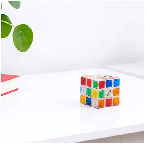 Rubik’s Crystal, New Transparent 3x3 Cube Classic Color-Matching Problem-Solving Brain Teaser Puzzle Game Toy, for Kids and Adults Aged 8 and up