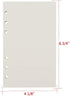 6-Ring A6 Binder/Planner Refill Paper, 6 Hole,6 3/4 x 4 1/8 Inches Refillable White Paper for Loose Leaf Binder Notebook Diary Traveler Journal Inserts, 80 Sheets/160 Pages,Blank