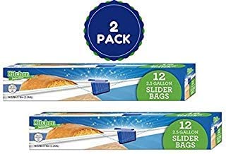 Extra Large Slider Bags 2.5 Gallon Jumbo Storage Bags for Home, Kitchen, Food, Office, Multi Purpose Jumbo Slider Bags. 12 Ct, 2 Pack Total of 24 Bags (2.5 Gallon 2 Pack)
